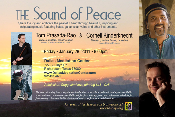 The Sound of Peace Concert, Tom Prasada-Rao and Cornell Kinderknecht, January 28, 2011, Richardson/Dallas, Texas