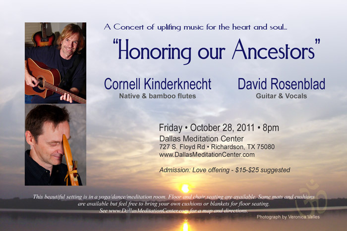 Honor our Ancestors Concert, Cornell Kinderknecht and David Rosenblad, October 28, 2011, Richardson/Dallas, Texas