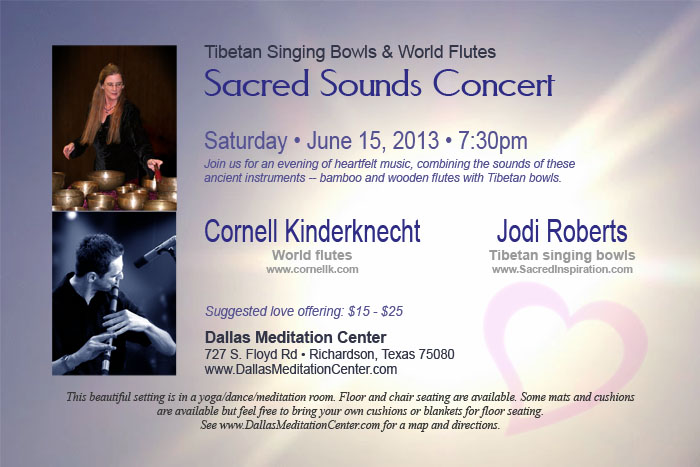 Sacred Sounds Concert, Cornell Kinderknecht and Jodi Roberts - June 15, 2013 - Richardson/Dallas, Texas