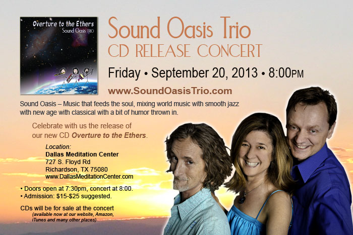 Sound Oasis: Cornell Kinderknecht, Cynthia Stuart and Martin McCall - September 20, 2013 - Richardson/Dallas, Texas