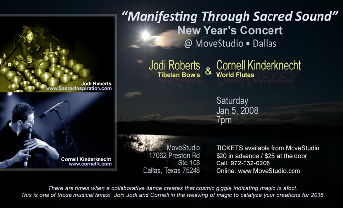 Cornell Kinderknecht and Jodi Roberts, World Flutes and Tibetan Bowls Concert - Dallas, Texas