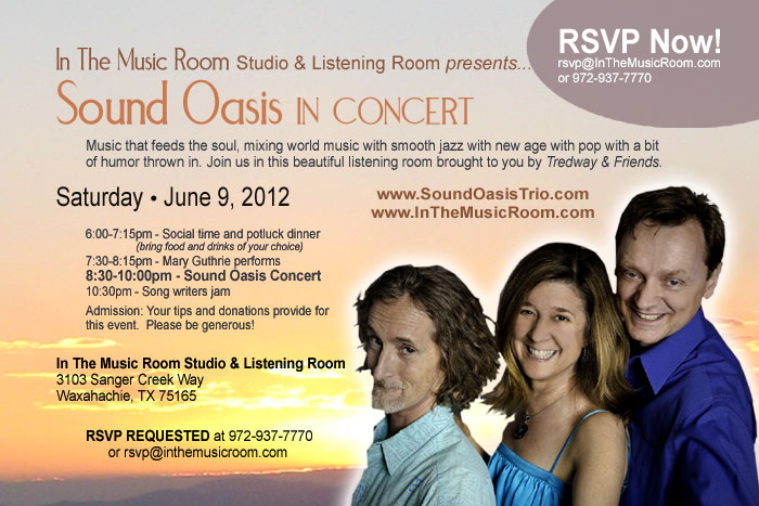Sound Oasis: Cornell Kinderknecht, Cynthia Stuart and Martin McCall - June 6, 2012 - Waxahachie, Texas